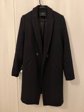 Stradivarius black Wool long coat size S